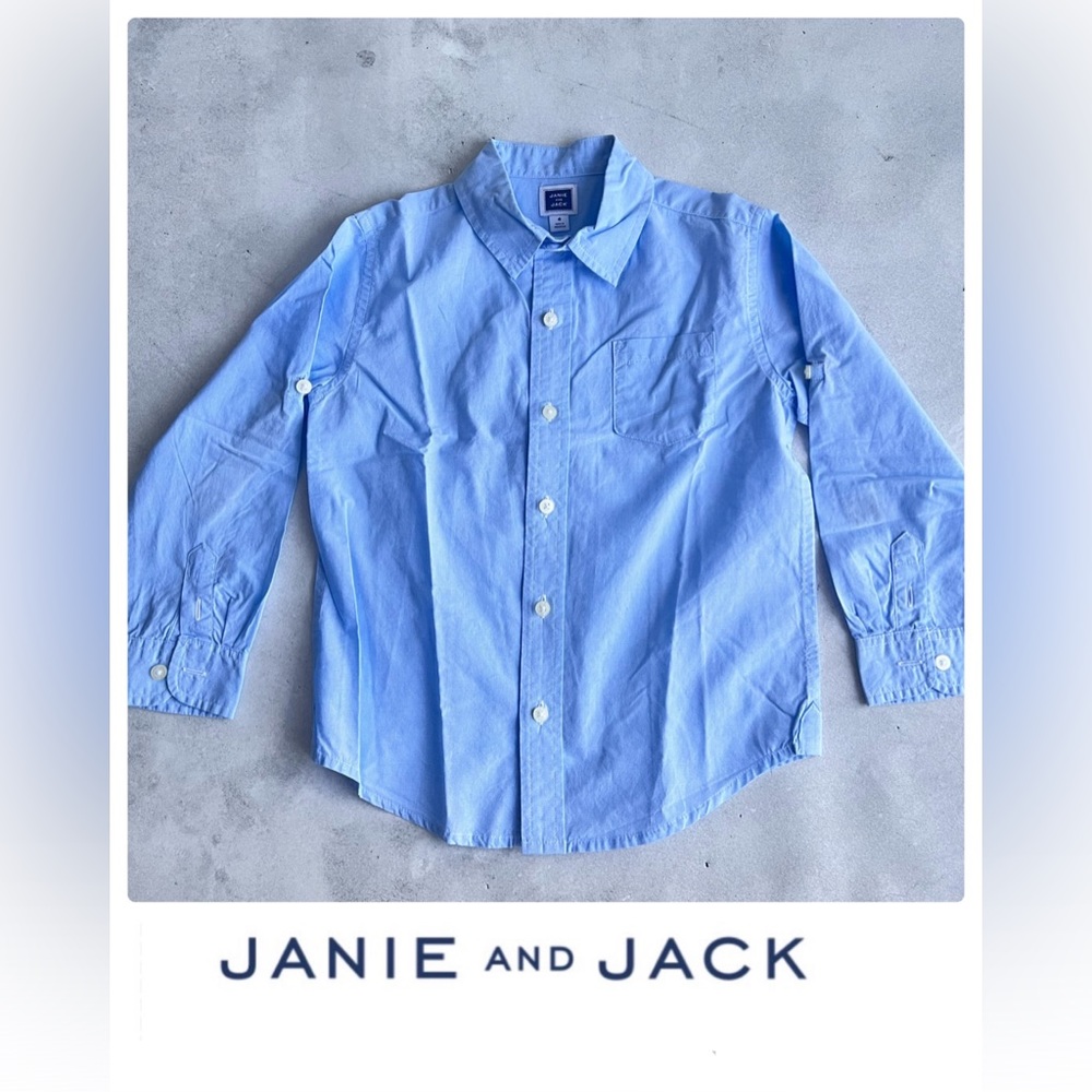 JJ janie and jack classic blue Shirt sz 4